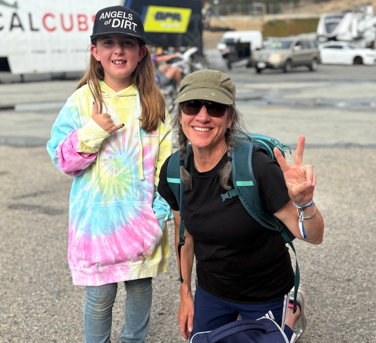 Director Wendy Schneider and racer Rylee Raines