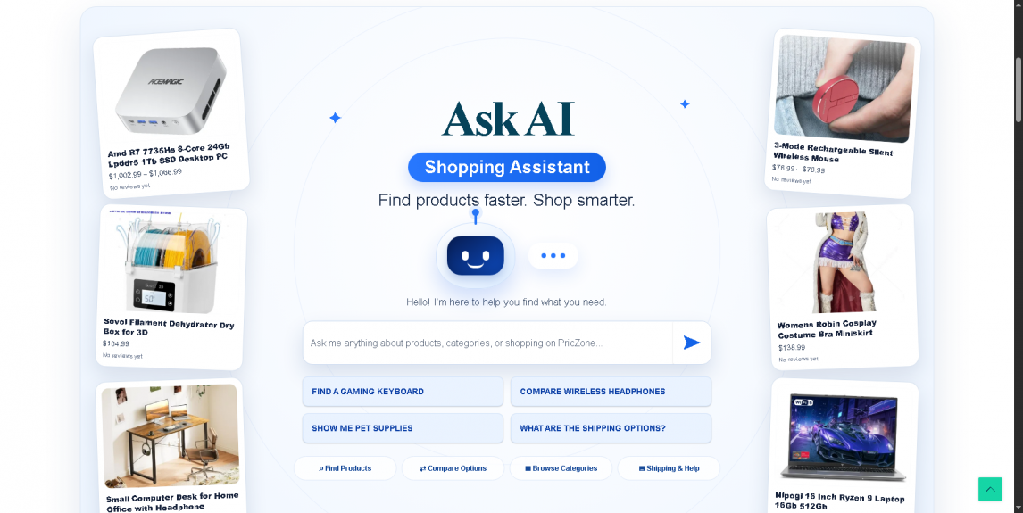 PricZone Ai Shopping Assistant Product
