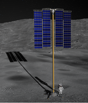Rendering of the Lunar Array Mast and Power System