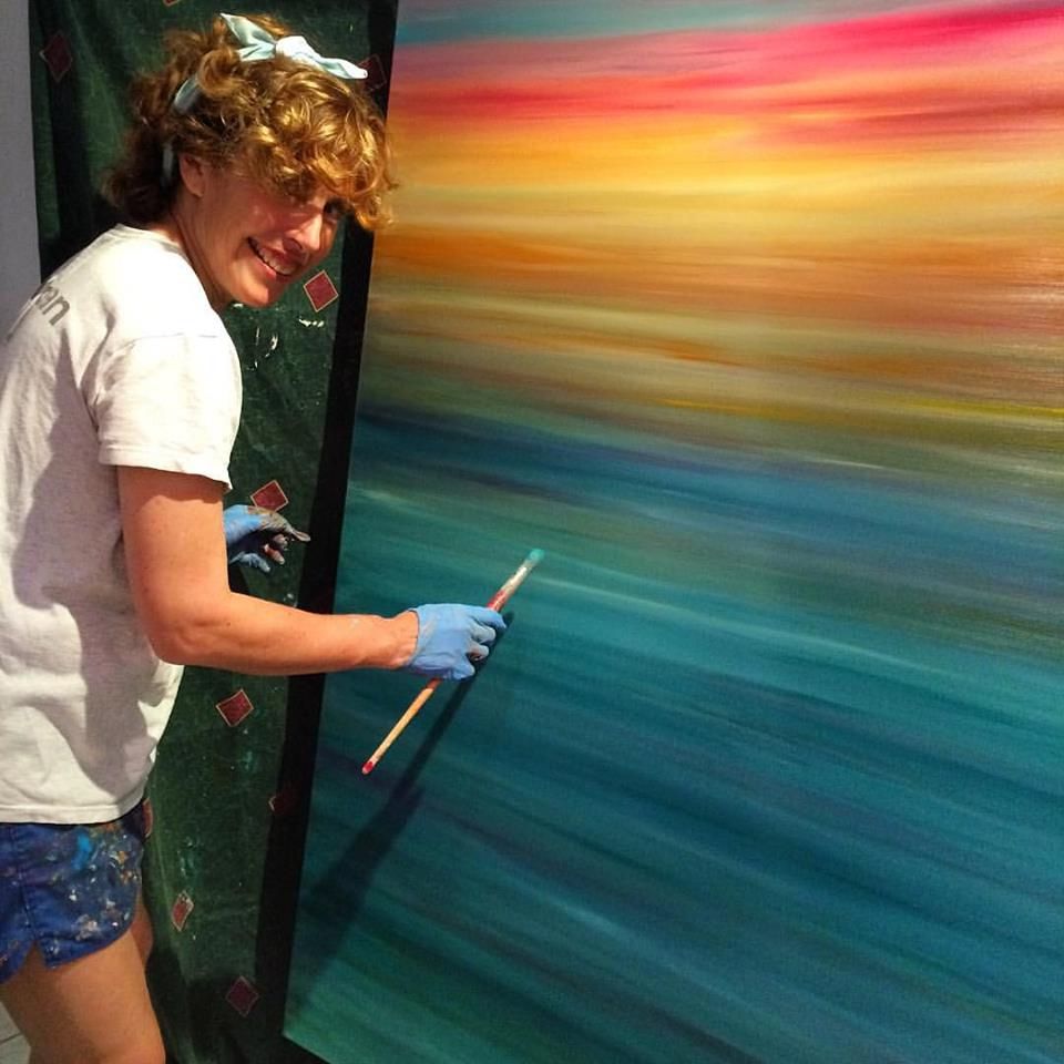 Wendy White Painting Turquoise Sea